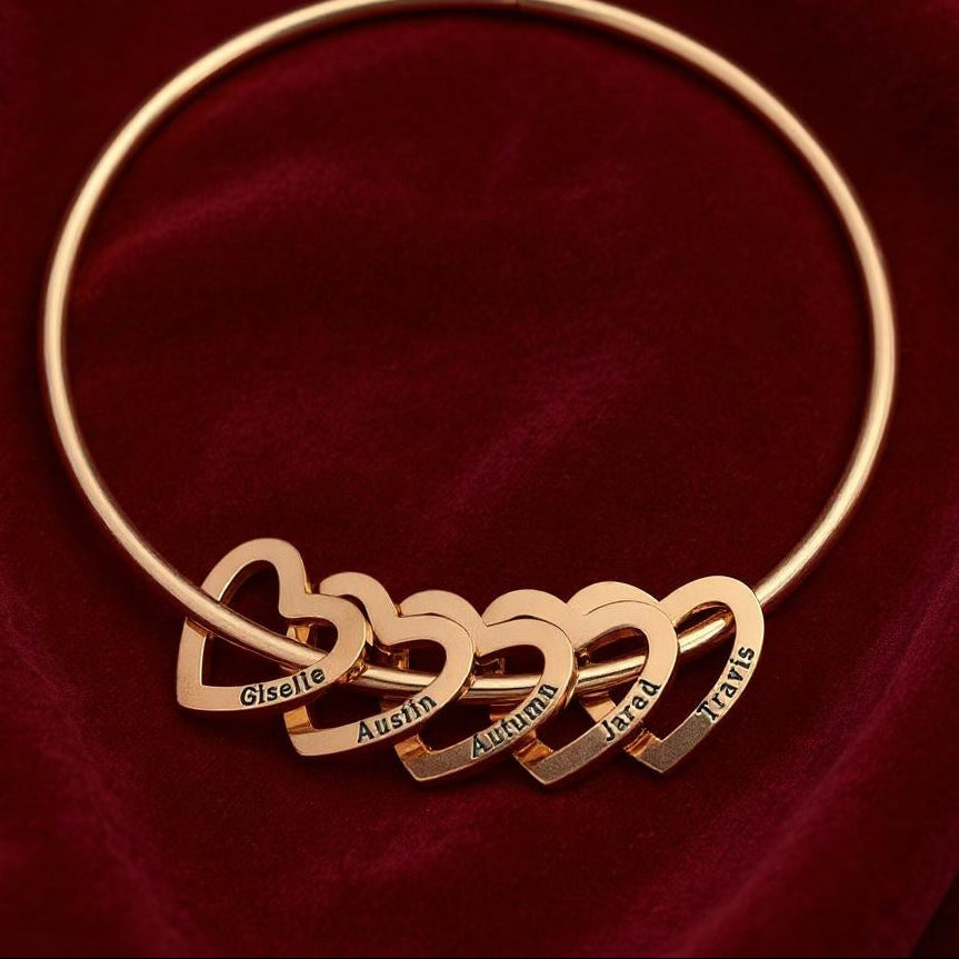 Bracelet personnalisable cœurs entrelacés