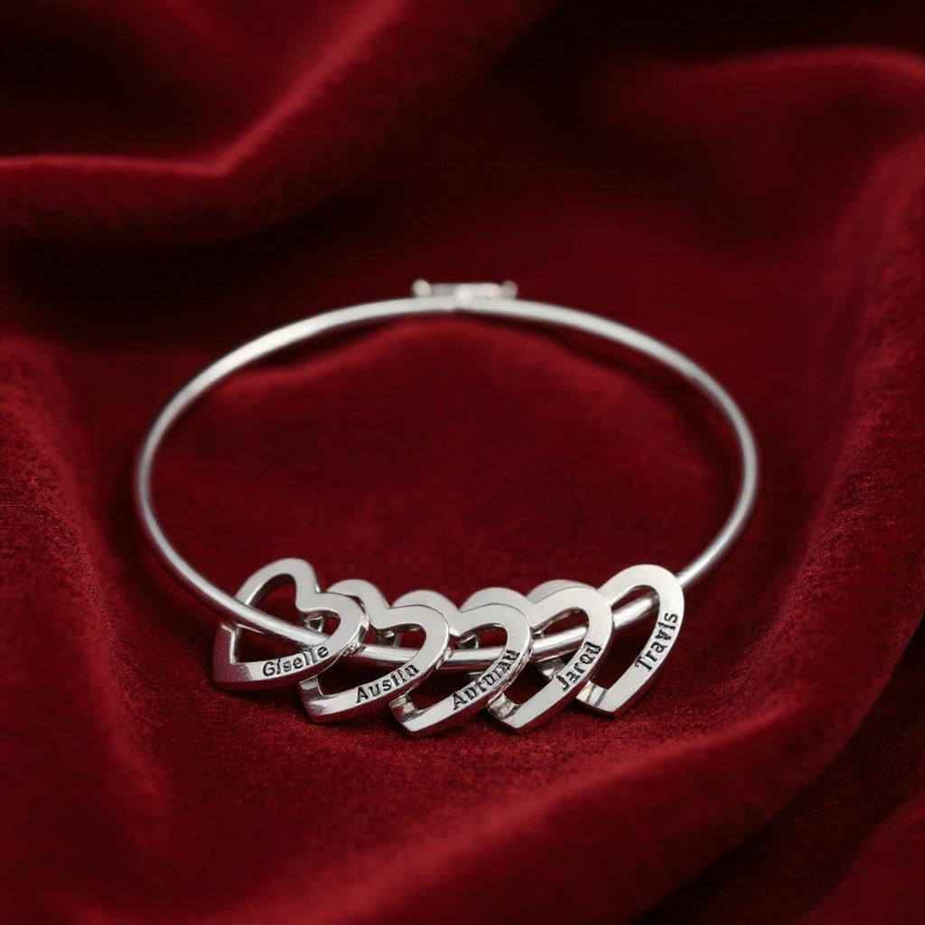 Bracelet personnalisable cœurs entrelacés